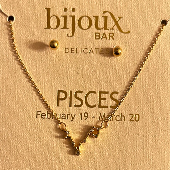 Bijoux Bar Delicates Pisces Necklace and Earrings Set 16‎ inches - Picture 1 of 2